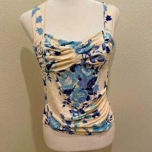 NWT Free People Ivory Toile Combo Floral Butterfly Tank Top Womens​​​​​​